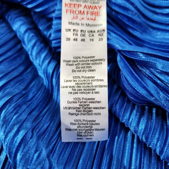 PrettyLittleThing Plus Blue High Waisted Plisse Maxi Skirt UK Size 20 US 16 - Picture 13 of 14